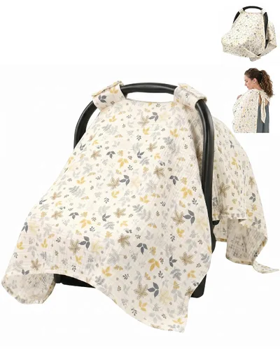 Vista 16 de Metplus - Funda para asiento de automóvil de muselina para bebés, 100% algodón Funda transpirable para asiento de automóvil para bebé, para Cereal
