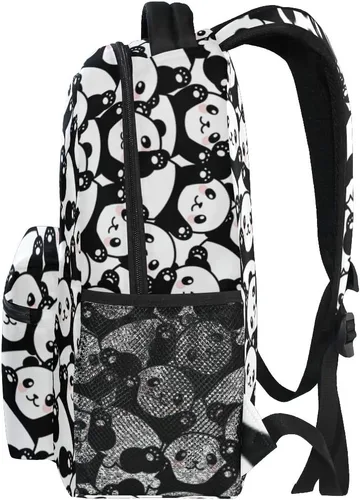 Vista 32 de ATTX Linda mochila con diseño de panda para niños y niñas, Panda-h, Ciclismo