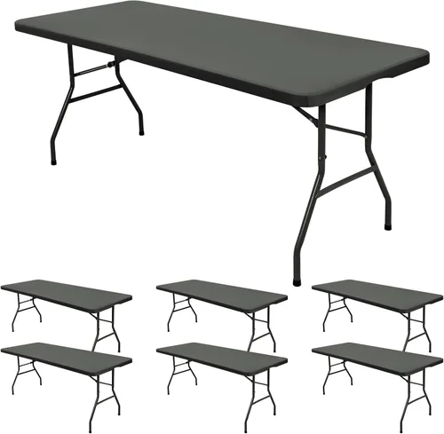 Vista 16 de 6 Pack de Manteles Ajustados para Mesas Rectangulares de 8 Pies, Cubierta de Mesa Aqua Azul Elástica para Picnic al Aire Libre, Paños de Mesa