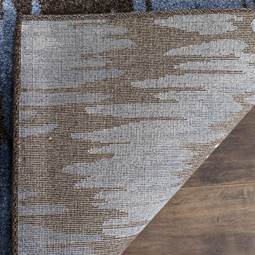 Vista 5 de SAFAVIEH Retro Collection - Alfombra decorativa de 3 x 5 pies, marrón oscuro y azul, diseño abstracto moderno, no desprende pelusa y de fácil