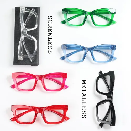 Vista 2 de LUR Gafas de lectura paquete de 5 lectores de moda para mujer (uno para cada color)