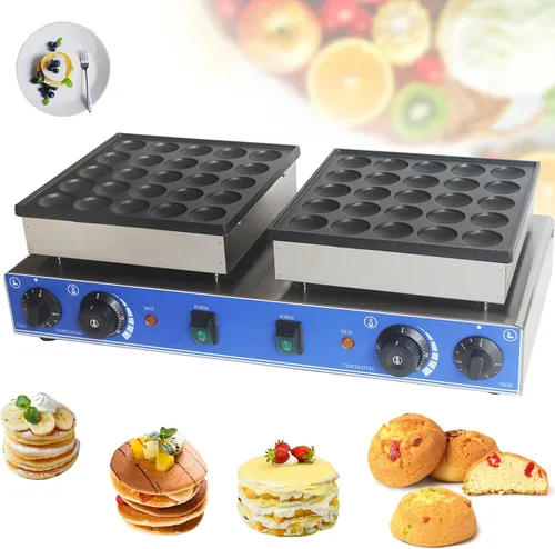Vista 10 de Mini panqueques para mini panqueques holandeses de doble placa de 110 V, panqueque eléctrico comercial para restaurante y uso doméstico