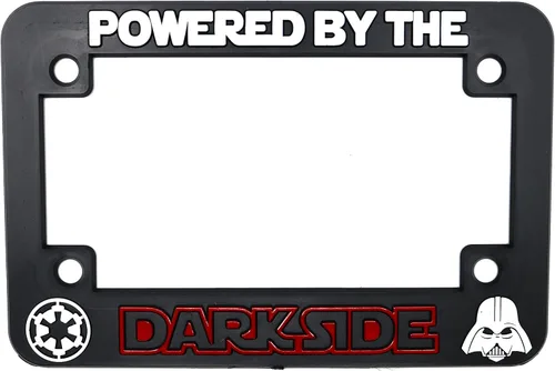 Vista 8 de Powered by The Darkside 3D Marco de matrícula elevado 1 paquete de cubierta de matrícula Soporte de matrícula negro universal para coche de EE.