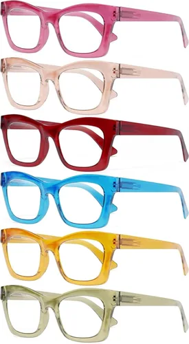 Vista 15 de CCVOO Lentes de lectura elegantes para mujer, anteojos elegantes, lectores de luz azul, tramposos