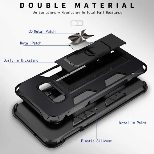 Vista 5 de Dionsibei Funda protectora resistente a prueba de golpes para Samsung Galaxy Note 8 con soporte para Samsung Galaxy Note 8 (negro)