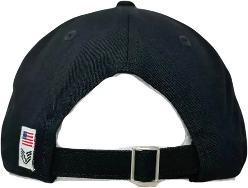 Vista 4 de Gorra de béisbol de algodón con bandera estadounidense bordada, talla única , Negro