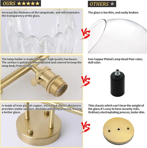 Vista 83 de Shenmoyl Lámparas de baño, lámpara de pared de 2 luces para tocador sobre espejo con pantalla de vidrio tulipán blanco para dormitorio, sala