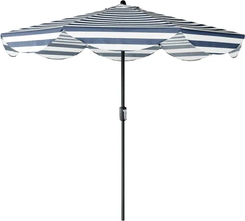 Vista 12 de Tempera Sombrillas de mesa festoneadas de 9 pies con inclinación automática para patio, con toldo resistente a la decoloración, 8 barras