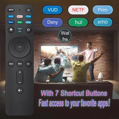 Vista 6 de Paquete de 2: control remoto universal XRT260 para Vizio Smart TV, control remoto compatible con todos los televisores inteligentes Vizio 4K