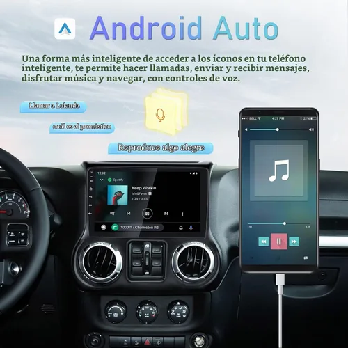 Vista 3 de Radio de coche para Jeep Wrangler 2015 2016 2017 con Carplay y Android Auto