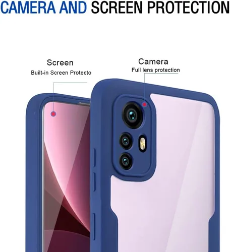 Vista 6 de Funda compatible con Xiaomi Poco X3 NFC, compatible con Xiaomi Poco X3 Pro/Poco X3 Case Protector de pantalla incorporado 2 en 1 Funda para teléfono