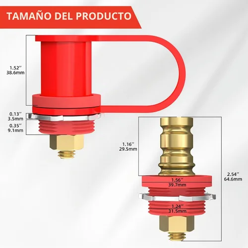 Vista 2 de Joinfworld Terminales de batería remotos con espárrago de 3/8" Poste de salto de batería con cubierta, Kit de poste de carga de batería de 250A