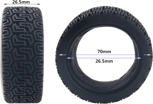Vista 6 de Llantas hexagonales RC de 0.472 in y neumáticos de goma compatibles con HSP Tamiya HPI Kyosho 1/10 On-Road Touring Car WLtoys 1/14 144001 Traxxas