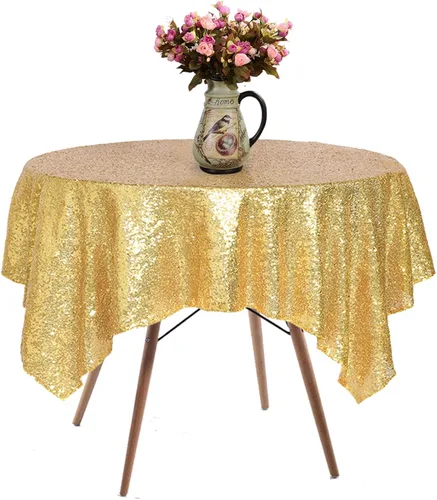 Vista 63 de Mantel de lentejuelas color azul bebé de 50" Cubierta de mesa con purpurina redonda color azul claro de lentejuelas metálicas Sobremanteles de mesa