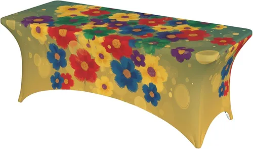 Vista 35 de Mantel rectangular ajustable de elastano elástico con estrellas patrióticas americanas de 4 pies, protector de mesa para fiestas, eventos