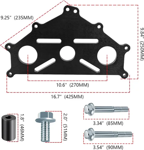 Vista 2 de Placa adaptadora de soporte seguro para motor compatible con Chevy LS1 Duramax BBC SBC LS Soporte resistente (negro)