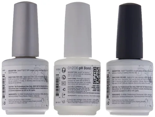 Vista 2 de Set de pulido Gelish Gel LED Fundación Base Coat + parte superior It Off Coat + PH Bond 0.5 onzas líquidas
