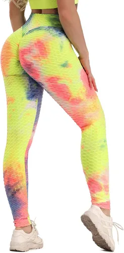 Vista 4 de SEASUM - Pantalones de yoga de cintura alta para mujer, con control de abdomen y realce de glúteos, leggings favorecedores para entrenar y correr