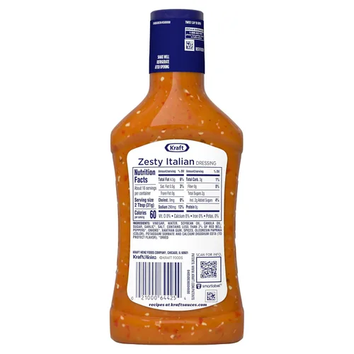 Vista 9 de Kraft Aderezo Italiano Picante para Ensaladas, Botella de 16 fl oz