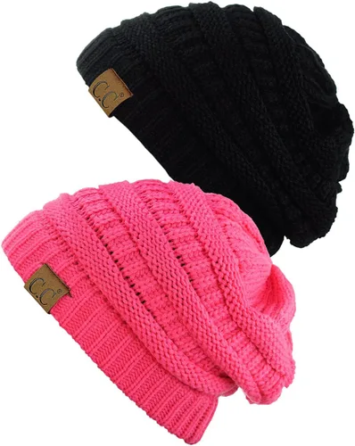 Vista 26 de Gorro a la moda de tejido suave abultado, cálido y elástico de C.C
