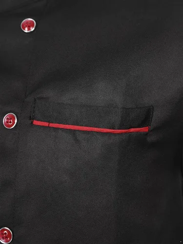 Vista 5 de iiniim Abrigo de chef unisex para hombre y mujer con doble botonadura, chaqueta de cocinero, uniforme de cocina