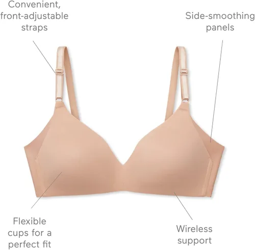 Vista 5 de Warner's Sujetador para Mujer Sin Efectos Secundarios que Alisa las Axilas, Cómodo, Inalámbrico, Ligeramente Forrado, Tipo Camiseta 1056