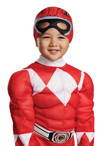 Vista 2 de Disfraz de Power Rangers para Niño Pequeño - Ranger Rojo con Músculos Multicolor