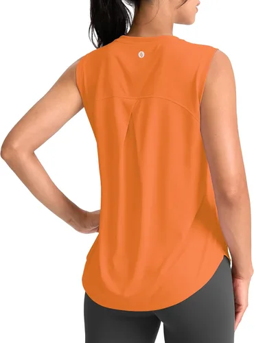 Vista 22 de SANTINY Camiseta sin mangas de entrenamiento para mujer, camiseta atlética Negro