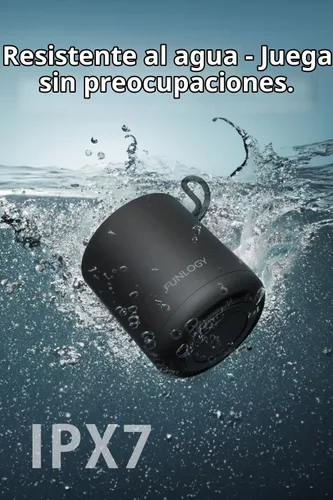 Vista 3 de FUNLOGY Portable Mini2 Bluetooth Speaker, Wireless Portable Speaker with Deep Bass, IPX7 Waterproof, TWS Stereo Pairing, Built-in Mic, Small Speaker