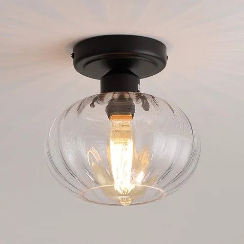 Vista 8 de Fivess Lighting Lámpara de Techo Empotrada Moderna de Vidrio, Accesorio de Iluminación con Pantalla de Vidrio Transparente, Montaje Semi-Empotrado