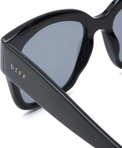 Vista 9 de DIFF Bella II - Gafas de sol cuadradas de gran tamaño para mujer, protección UV400, marco negro de moda