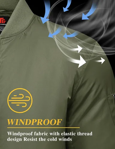 Vista 4 de TBMPOY Men's Winter Bomber Jacket Warm Fall Casual Flight Windbreaker Padded Coats Full Zip Stylish Varsity