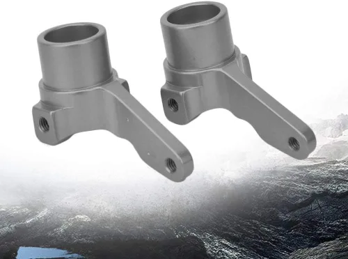 Vista 3 de Tbest 2 piezas de aleación de aluminio para nudillos de brazo de dirección (L/R) para 4WD Optima Maxima RC Car (plata) accesorios