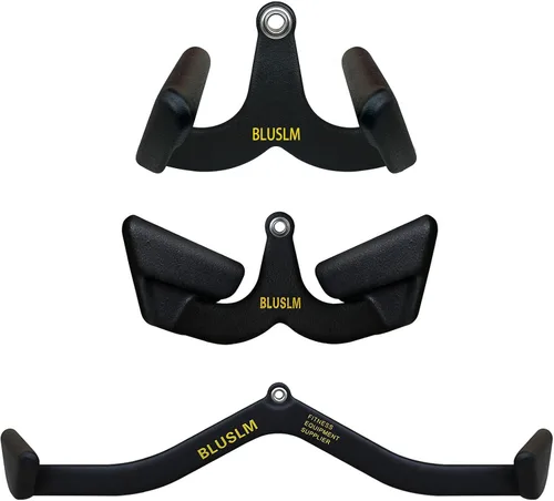 Vista 16 de BLUSLM LAT Pull Down Bar for Cable Machine, LAT Pulldown Attachments T-bar V-bar Cable Attachment for Gym, Back Tricep Strength Training Handle