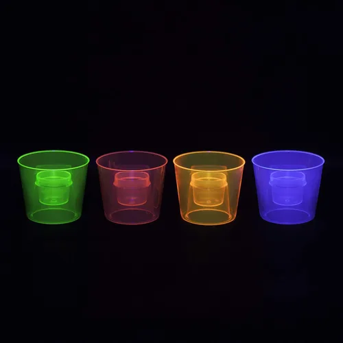 Vista 5 de Party Essentials Vasos bombarderos de plástico duro de 4 onzas, neón surtidos, 12