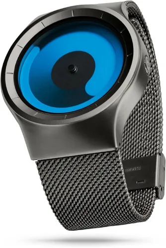 Vista 2 de ZIIIRO Reloj unisex Mercurio cromado con correa de malla de acero inoxidable (océano Gunmetal)