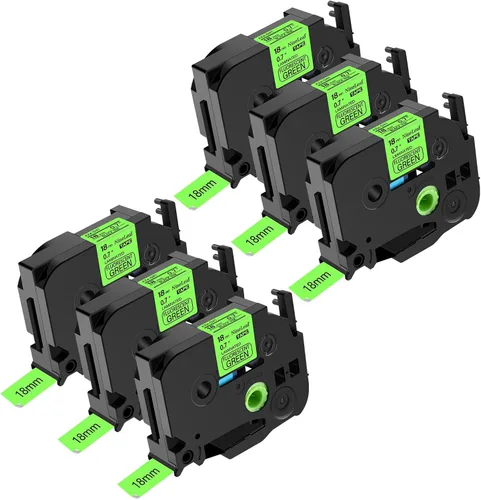 Vista 19 de NineLeaf Paquete de 6 cintas de etiquetas compatibles con Brother TZ TZe TZe-531 TZe531 TZ-531 TZ531 0.472 in 1/2 pulgadas, negro sobre azul