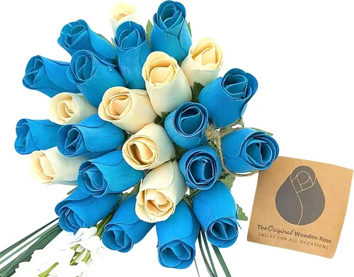 Vista 19 de Ramos originales de rosas de madera en 1, 2, o 3 docenas, Madera de abedul, 1 Docena