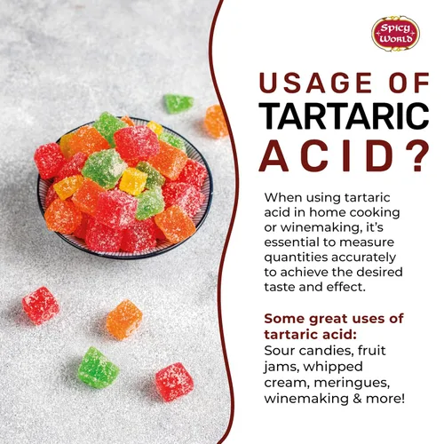 Vista 4 de Spicy World Ácido tartárico puro de 3.5 onzas, grado superior, certificado USP, grado alimenticio, vegano, perfecto para la elaboración de vino