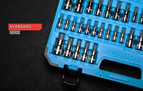 Vista 8 de Capri Tools CP30031 Master Torx Star Juego de Llaves de Vaso, 60 Piezas, Plateado