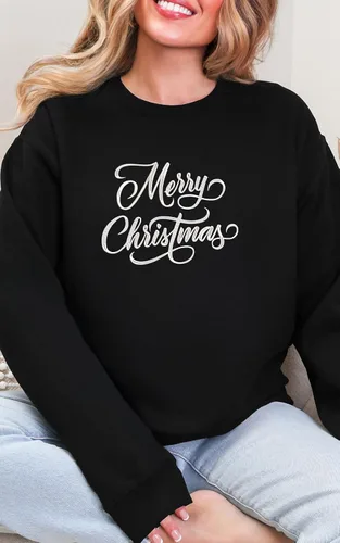 Vista 2 de Sudadera de Navidad bordada con cuello redondo para hombres y mujeres Diseño 2