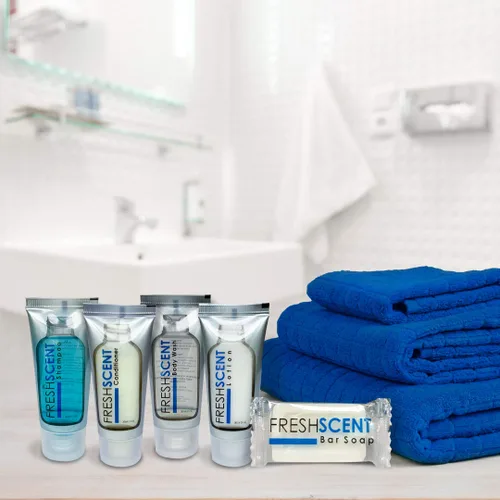 Vista 5 de Freshscent Loción 1oz (100 Pack) Tamaño de viaje del hotel, Amenidades a granel y artículos de tocador para la hospitalidad