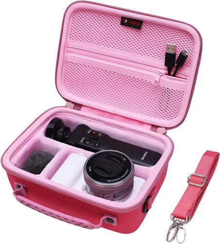 Vista 8 de XANAD Funda rígida para cámara Sony Alpha ZV-E10 / ZV-1 / ZV-1F / ZV-1 II Vlogging con kit de accesorios Vlogger trípode (GP-VPT2 BT) y micrófono