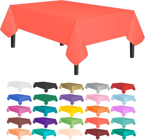 Vista 32 de allgala Juego de 12 manteles de plástico premium para mesa, desechables - 54 x 108 pulgadas - Impermeable, resistente a manchas, fácil de limpiar