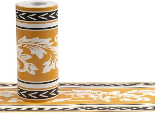Vista 5 de Papel pintado grueso borde autoadhesivo PVC azulejos rollo extraíble baño cocina pared decoración beige Moire