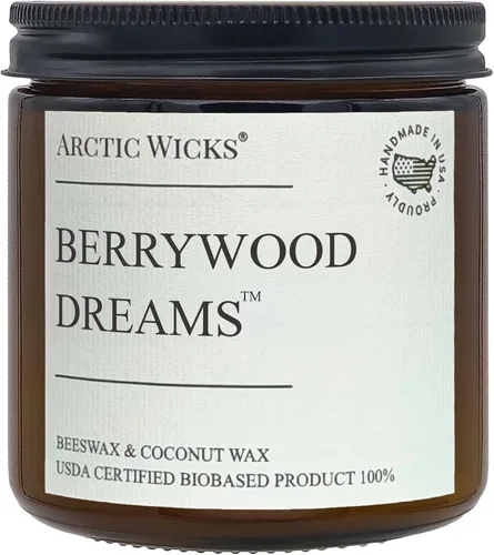 Vista 24 de Macarrón de Almendra Velas Perfumadas Arctic Wicks de Coco y Cera de Abeja Vela de Ámbar No Tóxica de 16oz para Decoración de Otoño