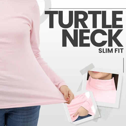 Vista 6 de NY Threads Camisa de manga larga con cuello alto para mujer, ajustada, térmica, capa base