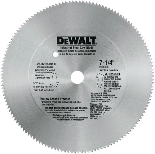 Vista 4 de DEWALT Hoja de sierra circular, 7 1/4 pulgadas, 140 dientes, corte de madera (DW3326)