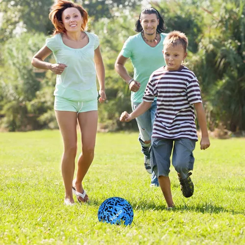 Vista 4 de Balón de fútbol tamaño 4 para niños, diseño rosa mosaico/azul, pelota de entrenamiento juvenil para niños y niñas, regalo de fútbol para interiores