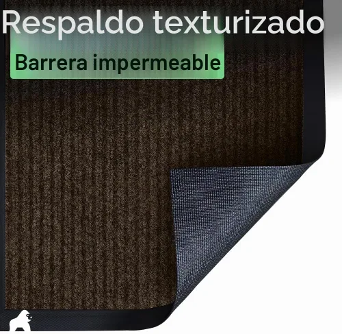 Vista 6 de Gorilla Grip - Tapete afelpado original de goma con perfil bajo, resistente, duradero, impermeable y fácil de limpiar para interior y exterior Marrón